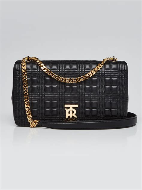 burberry lambskin leather &|Lola Clutch in Black .